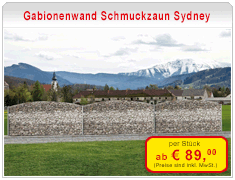 Gabionenwand Schmuckzaun Sydney