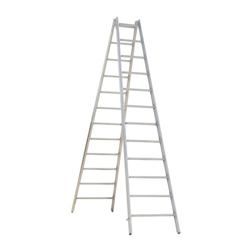 Alu-Sprossen Stehleiter Mod. 000 - Sprossenanzahl: 2 x 12, Länge: 3,46 m