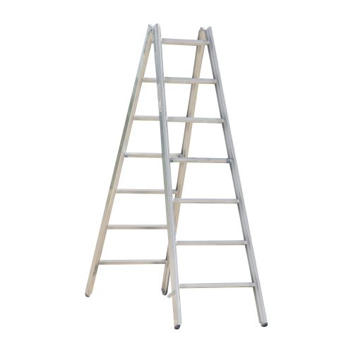 Alu-Sprossen Stehleiter Mod. 000 - Sprossenanzahl: 2 x 7, Länge: 2,06 m