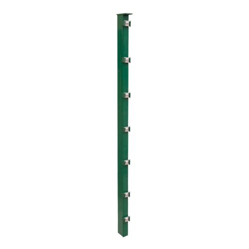 Zaunpfosten Mod. P - Ausführung: grün beschichtet, für Zaunhöhe: 83 cm, Länge: 88,5 cm, Befestigungspunkte: 5