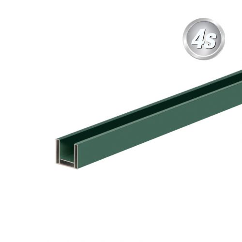 Alu Zauntragprofil 70 x 60 mm - Farbe: grün, Länge: 300 cm