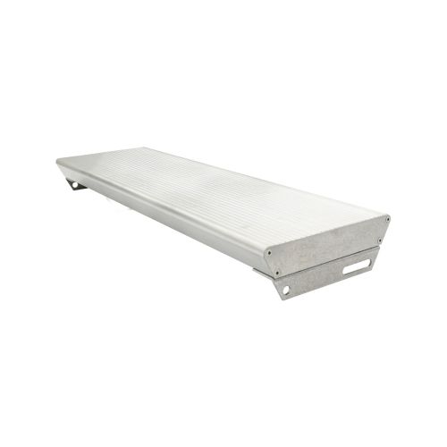 Aluminiumstufe rutschhemmend inkl. 2 Deckel & 2 Winkel und Schrauben - Ausführung: Natur, Breite: 800 mm, Tiefe: 270 mm