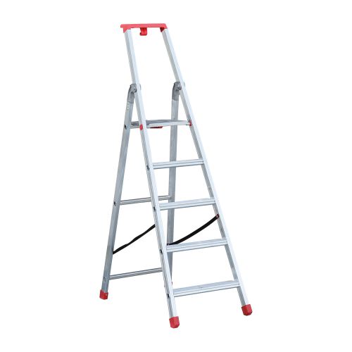 Stehleiter Eurostep Podestleiter PRO Mod. 870 in Alu - Stufenanzahl: 5, Arbeitshöhe: 2,92 m