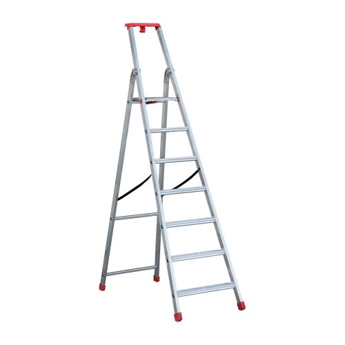 Stehleiter Eurostep Podestleiter PRO Mod. 870 in Alu - Stufenanzahl: 7, Arbeitshöhe: 3,39 m