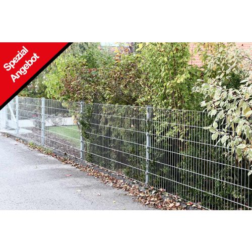 Gitterzaun Zaunset - verzinkt, 10 m, Höhe: 123 cm, Doppelstabmatten 6/5/6 Josef Steiner Gartenzaun Komplettset