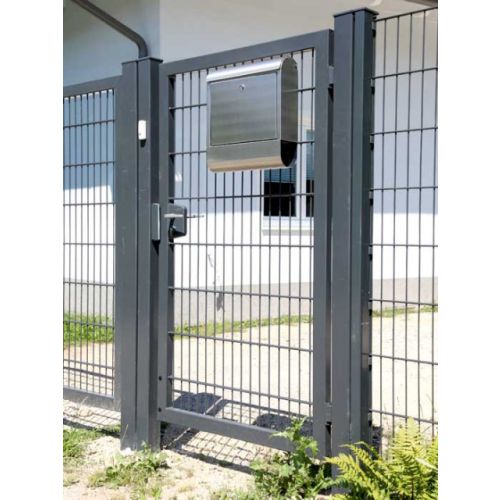 Rohrrahmenflügeltor 1-flügelig - Ausführung: anthrazit beschichtet, Höhe: 123 cm, Durchgangslichte: 250 cm