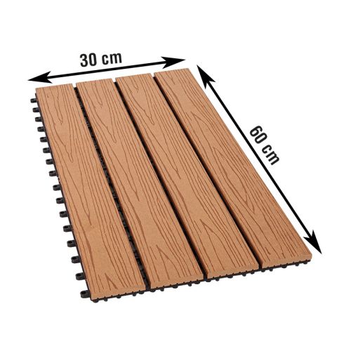 Terrassenfliese WPC Korfu - Abmessungen: 300 x 600 mm