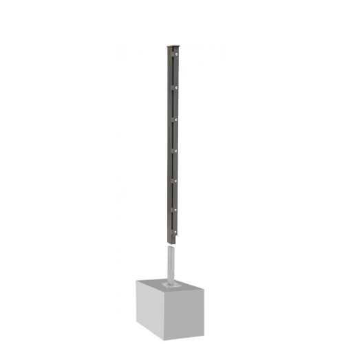 Zaunpfosten Mod. A - Ausführung: anthrazit beschichtet, für Zaunhöhe: 143 cm, Länge: 148,5 cm, Befestigungspunkte: 8
