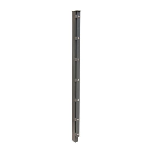 Zaunpfosten Mod. A - Ausführung: anthrazit beschichtet, für Zaunhöhe: 163 cm, Länge: 220 cm, Befestigungspunkte: 9