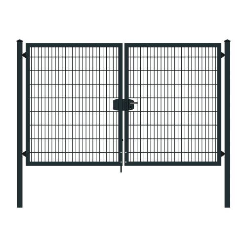 Rohrrahmenflügeltor 2-flügelig - Ausführung: anthrazit beschichtet, Höhe: 183 cm, Durchgangslichte: 300 cm