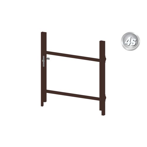 Alu Türrahmen 1-flügelig ohne Füllung (Profil: 63 mm) - Flügelhöhe: 940-1500 mm, Anschlag: links, Farbe: schokobraun