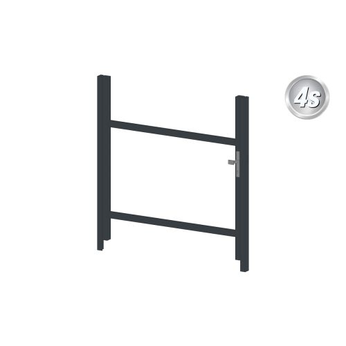 Aluzaun Türrahmen 1-flügelig ohne Füllung (Profil: 85 mm) - Flügelhöhe: 940-1500 mm, Anschlag: rechts, Farbe: anthrazit