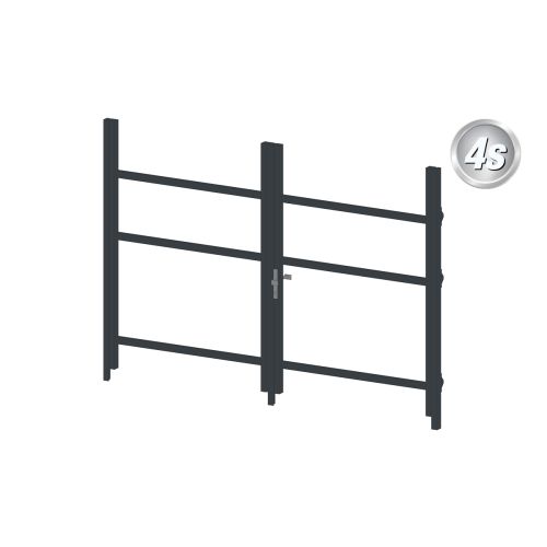 Alu Türrahmen 2-flügelig ohne Füllung (Profil: 63 mm) - Türhöhe: 1440-2000 mm, Anschlag: links, Farbe: anthrazit