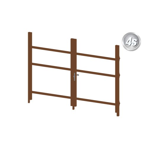 Alu Türrahmen 2-flügelig ohne Füllung (Profil: 63 mm) - Türhöhe: 1440-2000 mm, Anschlag: links, Farbe: braun