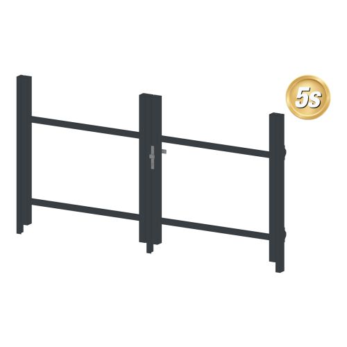 Alu Türrahmen 2-flügelig ohne Füllung (Profil: 85 mm) - Türhöhe: 940-1500 mm, Anschlag: links, Farbe: anthrazit 5S