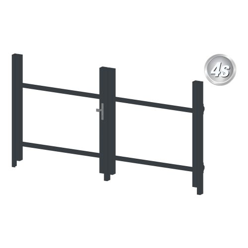 Alu Türrahmen 2-flügelig ohne Füllung (Profil: 63 mm) - Türhöhe: 940-1500 mm, Anschlag: rechts, Farbe: anthrazit