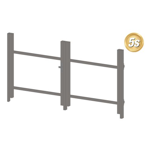 Alu Türrahmen 2-flügelig ohne Füllung (Profil: 63 mm) - Türhöhe: 940-1500 mm, Anschlag: rechts, Farbe: dunkelgrau 5S