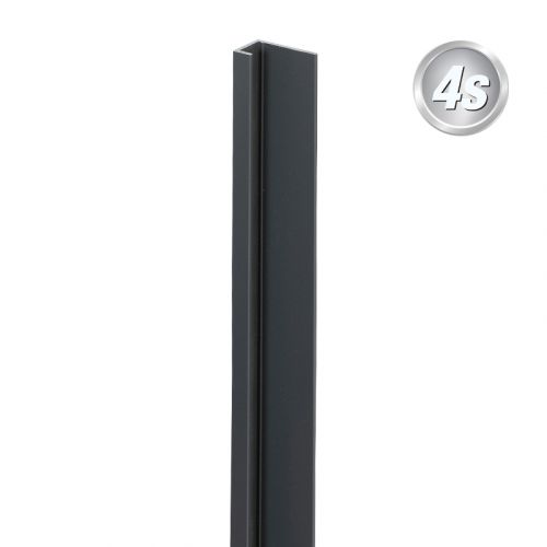 Alu U-Profil stirnseitige Montage für 20 mm Profile, Ausführung: Eck- und Endsteher  - Farbe: anthrazit, Länge: 100 cm