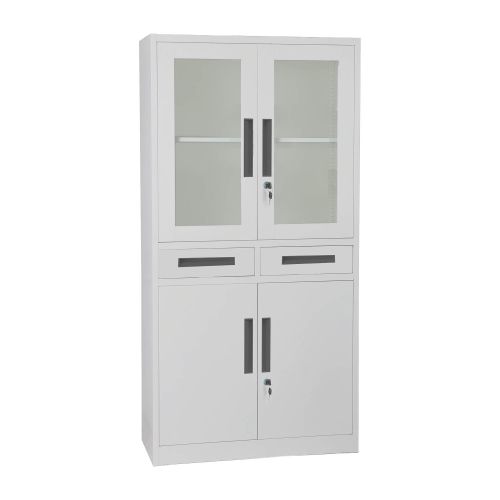 Büroschrank Mod. Elisa mit 4 versperrbaren Flügeltüren + 2 Schubladen - Breite: 900 mm, Höhe: 1850 mm, Tiefe: 400 mm
