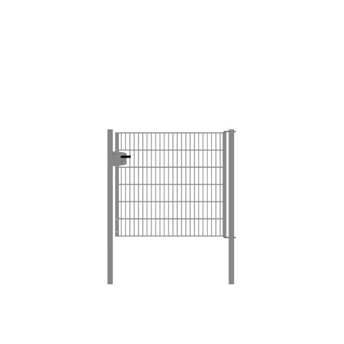 Drahtgittertor 1-flügelig, Durchgangslichte: 134 cm, Gesamtbreite inkl. Pfosten: 146 cm - Ausführung: verzinkt, Höhe: 123 cm