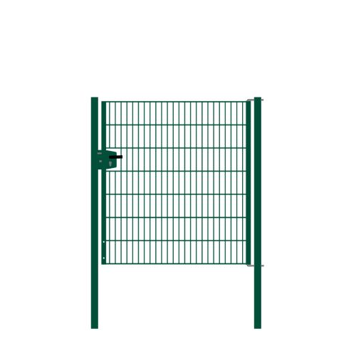Drahtgittertor 1-flügelig, Durchgangslichte: 134 cm, Gesamtbreite inkl. Pfosten: 146 cm - Ausführung: grün beschichtet, Höhe: 143 cm