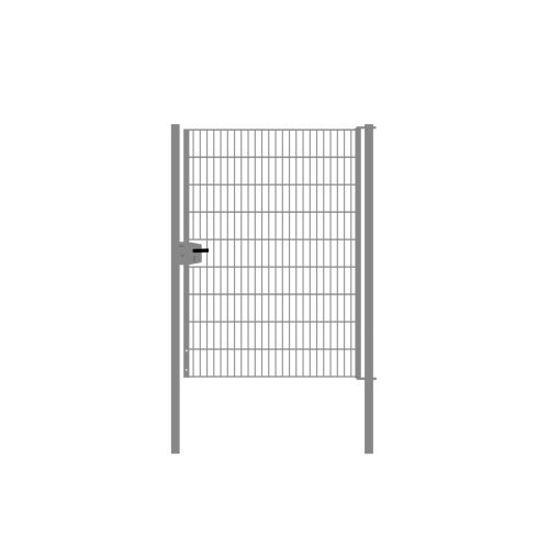 Drahtgittertor 1-flügelig, Durchgangslichte: 134 cm, Gesamtbreite inkl. Pfosten: 146 cm - Ausführung: verzinkt, Höhe: 183 cm