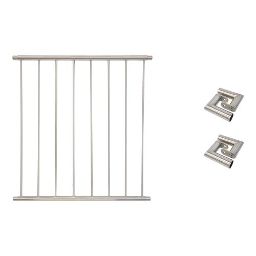 Fenstergitter Classic in Edelstahl, vormontiert - Breite: 110 - 122 cm, Höhe: 100 cm