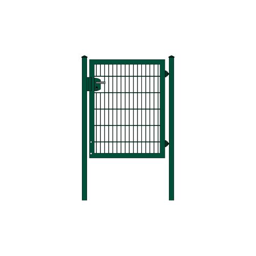 Rohrrahmenflügeltor 1-flügelig - Ausführung: grün beschichtet, Höhe: 123 cm, Durchgangslichte: 100 cm