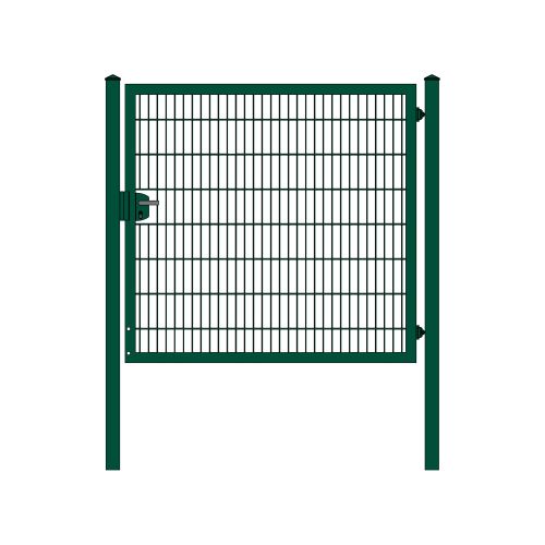 Rohrrahmenflügeltor 1-flügelig - Ausführung: grün beschichtet, Höhe: 163 cm, Durchgangslichte: 175 cm