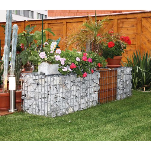 Gabionen 4,5 mm Drahtstärke - Maschung: 83 x 100 mm, Abmessung L x B x H: 2000 x 1000 x 250 mm