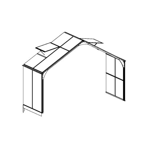 Erweiterungsset Gewächshaus Rosmarin PRO - Farbe: schwarz, Ausführung: Kunststoffglas 6 mm, Länge: 1370 mm, Breite: 3540 mm, Höhe: 2670 mm
