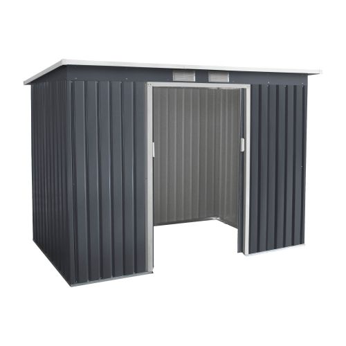 Gerätehaus Kompakt 3 - Farbe: anthrazit, Dachlänge: 2770 mm, Dachbreite: 1300 mm, Gesamthöhe: 1730 mm