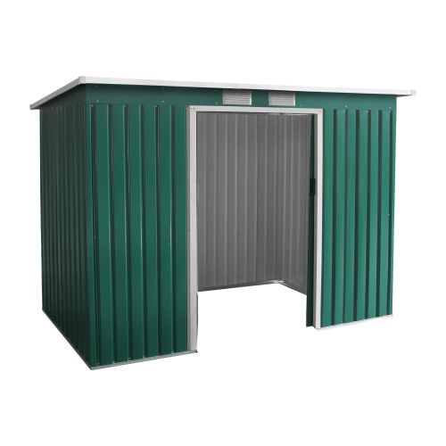 Gerätehaus Kompakt 3 - Farbe: grün, Dachlänge: 2770 mm, Dachbreite: 1300 mm, Gesamthöhe: 1730 mm