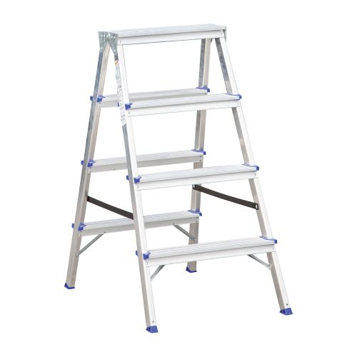 Stehleiter Aluleiter Mod. KDSS - Stufenanzahl: 2 x 4, Höhe der obersten Stufen: 0,86 m