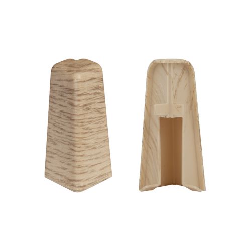 Außenecken für Sockelleiste - Modell: MONACO Eiche Dekor, Maße: 60 x 17 mm, Stück: 2