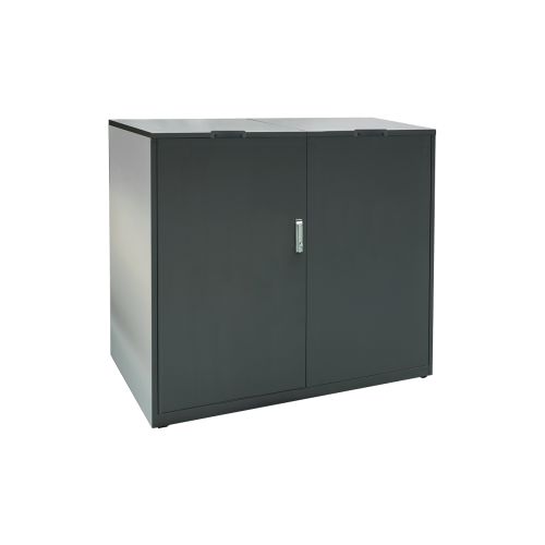 Mülltonnenbox 2-flügelig - Farbe: anthrazit, Breite: 134 cm, Höhe: 120 cm, Tiefe: 80 cm