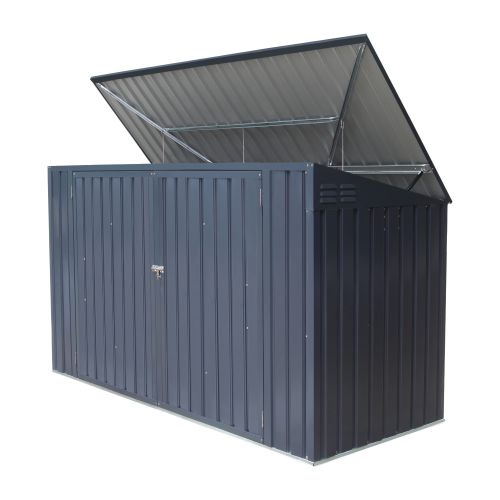 Mülltonnenbox / Gerätehaus - Farbe: anthrazit, Länge: 2350 mm, Breite: 1000 mm, Höhe: 1300 mm 