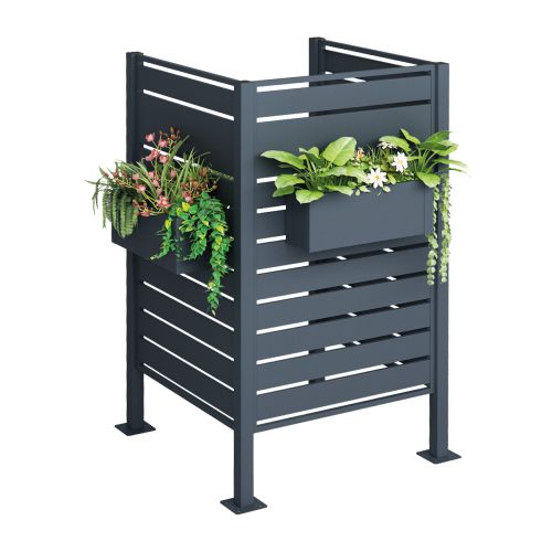 Mülltonnen Sichtschutz 3-seitig - Breite: 85 cm, Höhe: 150 cm, Tiefe: 85 cm, Farbe: anthrazit