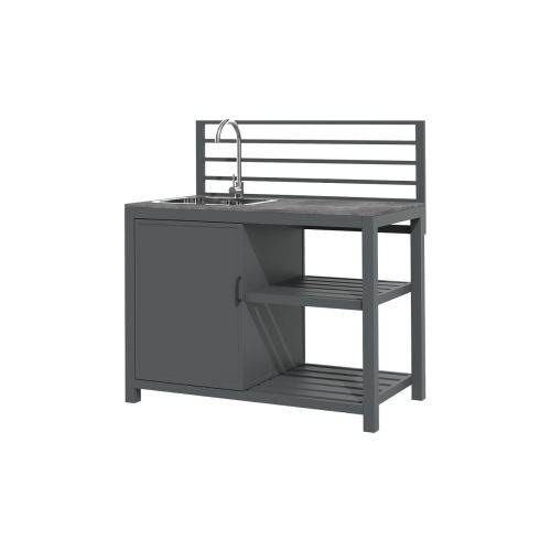 Outdoorküche aus Aluminium & Sinterstein Modul A Spüle - Breite: 1200 mm, Tiefe: 590 mm, Höhe: 1240 mm