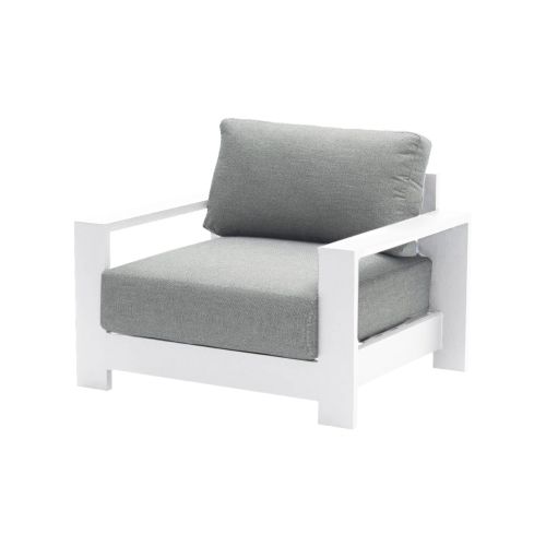 Loungesessel London aus Aluminium - Farbe: weiß, Maße: 1010 x 840 x 670 mm