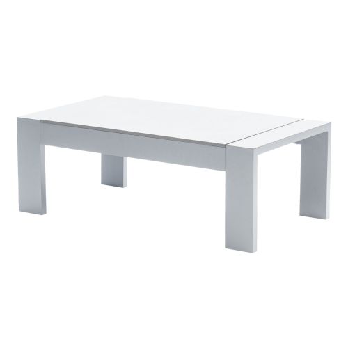 Kaffeetisch London aus Aluminium - Farbe: weiß, Maße: 1100 x 600 x 400 mm