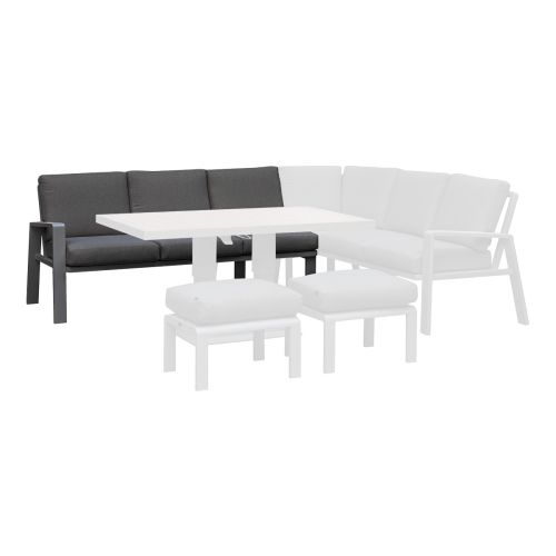 3-Sitzer-Sofa links Malaga - Breite: 1960 mm, Tiefe: 830 mm, Höhe: 880 mm