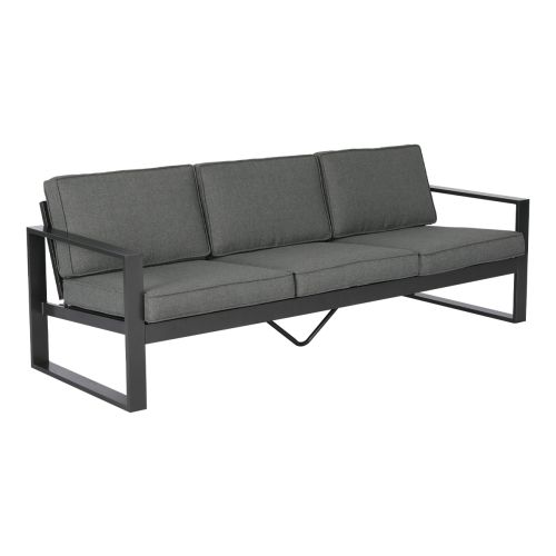 Gartensofa 3-Sitzer Madrid aus Aluminium - Farbe: anthrazit, Tiefe: 780 mm, Breite: 2250 mm, Höhe: 700 mm, Sitzhöhe: ca. 430 mm