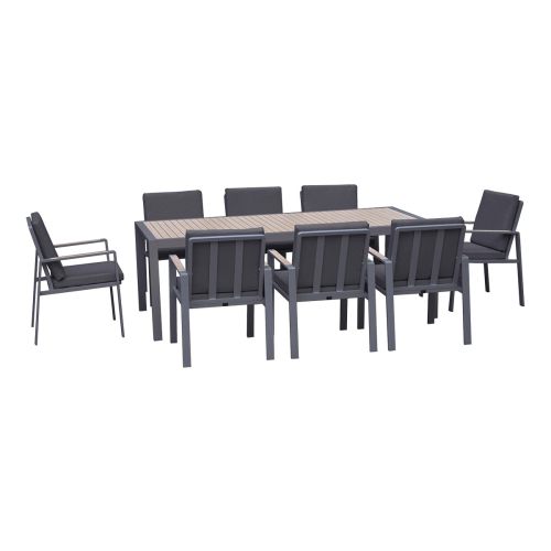 Essgruppe Nice Set – bestehend aus 8x Gartensessel, 1x Gartentisch