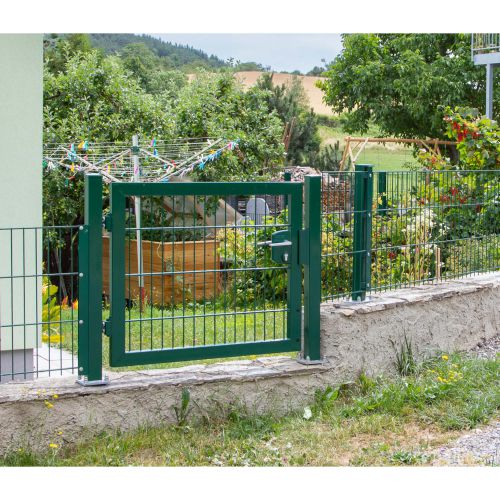 Rohrrahmenflügeltor 1-flügelig - Ausführung: grün beschichtet, Höhe: 103 cm, Durchgangslichte: 100 cm