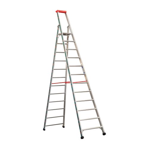 Euro-Profi Alu Stufenstehleiter Mod. S32577 - Stufenanzahl: 12, Länge: 3,65 m