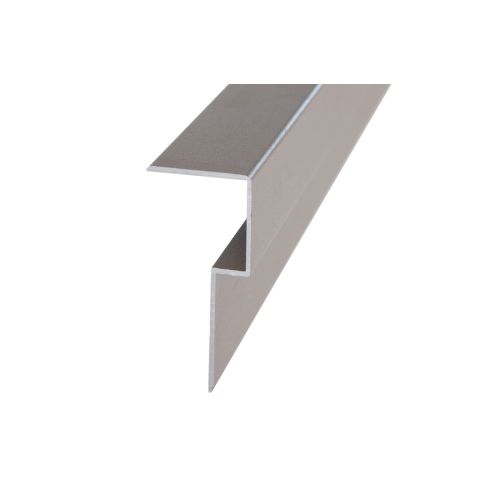 Abschluss Terrassendiele Aluminium - Länge: 3000 mm, Querschnitt: 69 x 30 mm, Farbe: braun