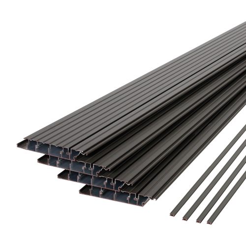 Terrassendielen AluClick – Farbe: dunkelgrau, Querschnitt: 165,5 x 26,6 mm, Länge: 2,2 m