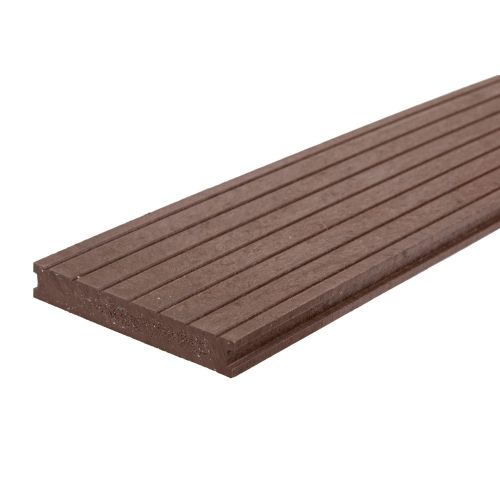 Terrassendielen Recycling - Länge: 2000 mm, Querschnitt: 195 x 28 mm, Farbe: braun
