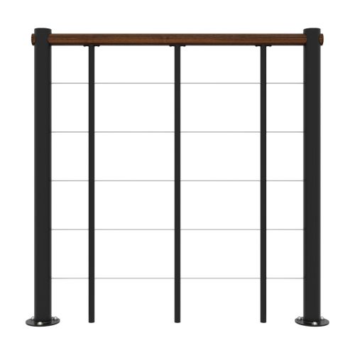 Brüstungsgeländer für Mod. Washington - Länge: 100 cm, Höhe: 90 cm, Farbe: schwarz, Holzart: Walnuss 